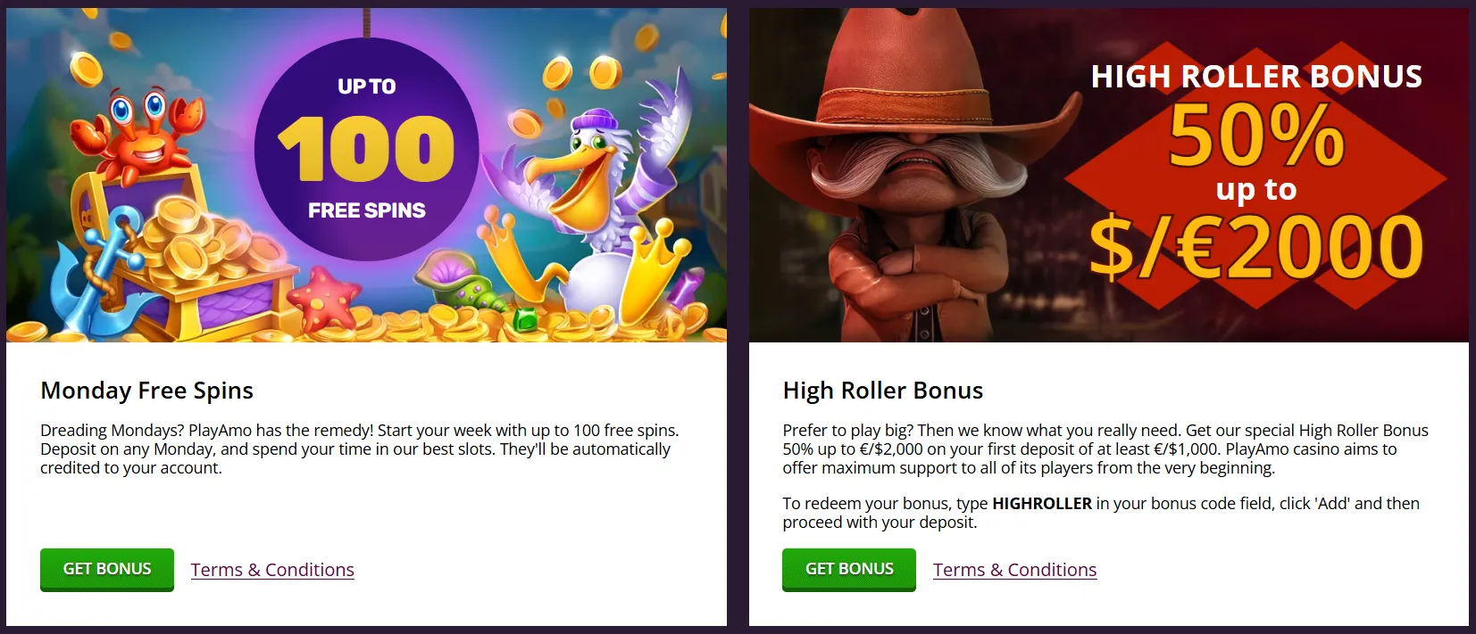 Playamo Casino promotions and bonuses 2026